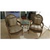 Image 2 : Pair: Louis XVI Style Carved Wooden Upholstered Chairs