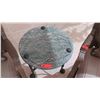 Image 2 : Round Accent Table, Green Natural Stone Top, Bronze? Approx 22" Dia.