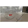 Image 1 : 2 Rounded Glass Globe Vases (Sml 7.5" H & Lrg 16" H)