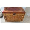Image 1 : Small Woven Bamboo Trunk, Approx. 17.5" W, 11" H