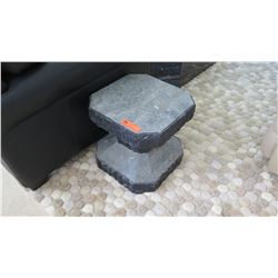 Natural Stone Pedestal End Tables, Approx 16" Tall