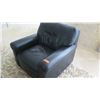 Image 2 : Black Leather Arm Chair, Approx. 35" Depth, 33" Width