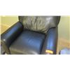 Image 2 : Black Leather Arm Chair, Approx. 35" Depth, 33" Width