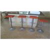 Image 1 : Qty 4 Orange Minimalist Bar Stools w/Chrome Base