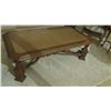 Image 2 : Wood Coffee Table Approx 5' w/Intricately Carved Base