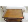 Image 2 : Wood End Table w/Drawer & Lower Shelves, by Baker, Approx. 2'5" W