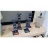 Image 1 : 4 Blue Glass Pillar Candle Holders