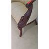 Image 2 : Upholstered Settee w/Carved Wood Frame, Ivory, Approx. 48"L, 26" Depth