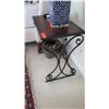 Image 2 : Side Table w/ Scrolled Iron Base