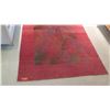 Image 3 : Red Hand-Carded & Knotted Woolen/Silk Rug, Palm Leaf Design, 5' X 7'