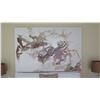 Image 1 : Very Large Abstract Glazed "Marble" Painting on Canvas, 72" X 48"