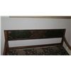 Image 2 : Rustic Carved Painted Wooden Bench w/ Padded Seat, Approx 3' 5" W