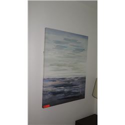 Abstract Painting on Stretched Canvas (Ocean/Sky), 29.5 X 39.5