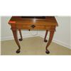 Image 1 : Hardwood Side Table w/Cabriolet Legs, Single Drawer
