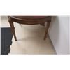 Image 8 : Round Wood Inlay Table w/ Carved Tapered Legs