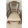 Image 2 : 4 Matching Hardwood Chairs with Upholstered Seats, Carved Detail, Approx. 40"H