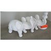 Image 2 : White Ceramic Pillar Candle Holder (14"H) & 2 Two White Ceramic Elephants