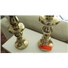Image 2 : 2 Brass Pillar Candle Holders, 12" Tall & 16" Tall