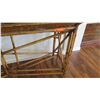 Image 8 : Long Console Table w/ Woven Rattan Border, Bamboo Framework, Coconut Shell Inlay, 74X24X38.5