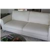 Image 2 : White Natuzzi Modern Leather Sofa, Approx. 80" L, 35" W