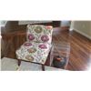 Image 1 : Slipper Chair - White w/ Floral Print, 25.5X25.5 (Seat Ht. 17", Backrest Ht. "33)