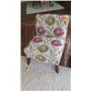 Image 2 : Slipper Chair - White w/ Floral Print, 25.5X25.5 (Seat Ht. 17", Backrest Ht. "33)