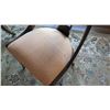 Image 8 : Sheraton Style Oval Dining Room Table (69x44.5) and 6 Chairs, Linen/Silk Padded Seats