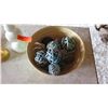Image 2 : Accent Decor Items: Two Candle Holders & Wood Bowl w/ Wicker Balls