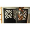 Image 2 : Dark Wood 3-Panel Divider, Geometric Detail
