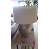 Image 1 : Silver Urn Table Lamp with Damask-Like Relief Design, Approx. 25" H