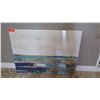 Image 1 : Abstract Stacked Blue/Yellow/White Painting, Stretched Glazed Canvas, 39.5X30