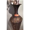 Image 2 : Tall Bronze-Colored Filigree Metal Urn, Approx. 23" H (does not include faux plants/branches)