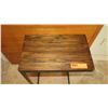 Image 2 : Minimilist Side Table w/ Dark Wood Top, Black Metal Base
