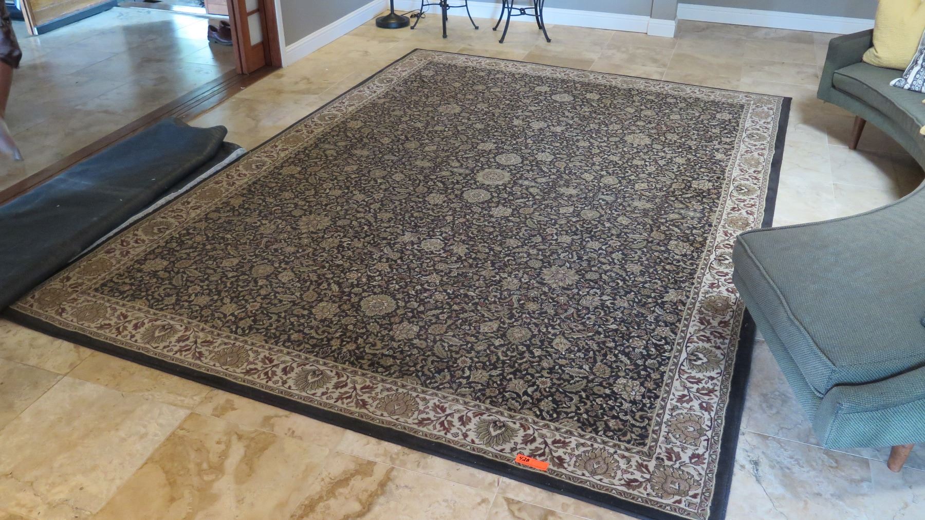 Large Area Rug Black Beige Brown Blue Border 8 X 11 Made In Egypt Oriental Weavers Oahu Auctions