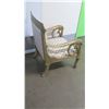 Image 8 : Gilded Upholstered Chair w/Carved Scroll Details, 37" H, 27" W
