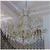 Image 1 : Large Grand Crystal & Brass Chandelier w/Teardrop Pendants, Approx. 56" H, 56" Dia.