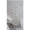 Image 2 : Large Grand Crystal & Brass Chandelier w/Teardrop Pendants, Approx. 56" H, 56" Dia.