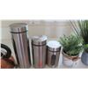 Image 3 : Tea Kettle, Canisters, Faux Potted Plants (tallest canister 12")