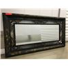 Image 1 : Large Metal-Framed Mirror w/Paint & Scroll Accents 51" X 27" X 2" thick