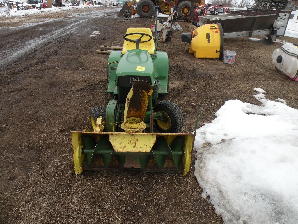 John Deere 110 w/blower/2 tillers/mower deck SN225602M