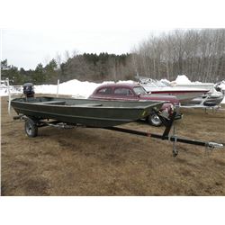 2005 Alumacraft 16ft jon boat w/Shorelander trailer -County Owned SN#-ACBF3624I405
