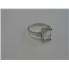 Image 2 : CERTIFIED GREEN AMETHYST AND DIAMOND RING - EMERALD CUT 2.9 VS CLARITY, TWO SIDE DIAMONDS,