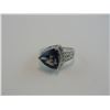Image 2 : CERTIFIED OCEAN BLUE MYSTIC TOPAZ AND DIAMOND RING - 3.6 CT TRILLION CUT TOPAZ AND 2 SIDE DIAMONDS,