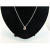 Image 2 : CERTIFIED RED RUBY AND DIAMOND NECKLACE - .60 CT OVAL CUT RUBY, STERLING SILVER, INCLUDES