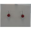 Image 2 : CERTIFIED NEW RUBY AND DIAMOND DANGLE EARRINGS - 2.8 CT PRINCESS CUT RUBIES, POST AND BUTTERFLY