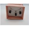 Image 2 : NEW SAPPHIRE EARRINGS AND MATCHING NECKLACE - 3.55 CT EMERALD CUT SAPPHIRES, STERLING SILVER,