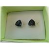 Image 2 : CERTIFIED NEW OCEAN MYSTIC TOPAZ AND DIAMOND EARRINGS - 2.2 CT TRILLION CUT TOPAZ, RICH DEEP BLUE,