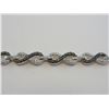Image 2 : LADIES BLACK DIAMOND TENNIS BRACELET WITH INFINITY LINK DESIGN