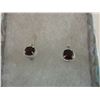 Image 2 : NEW GARNET AND DIAMOND EARRINGS - ROUND CUT, LEVER STYLE BACKS, STERLING SILVER