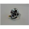 Image 2 : MEN'S SKULL BIKER RING WITH GOLD CLAD CIGAR AND CRYSTAL EYE